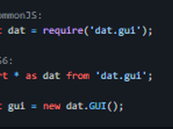 dat.GUI Screenshot 1