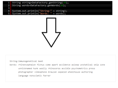 String and Word Generation Screenshot