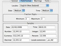 Field Format preferences