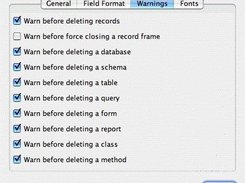 Warning preferences