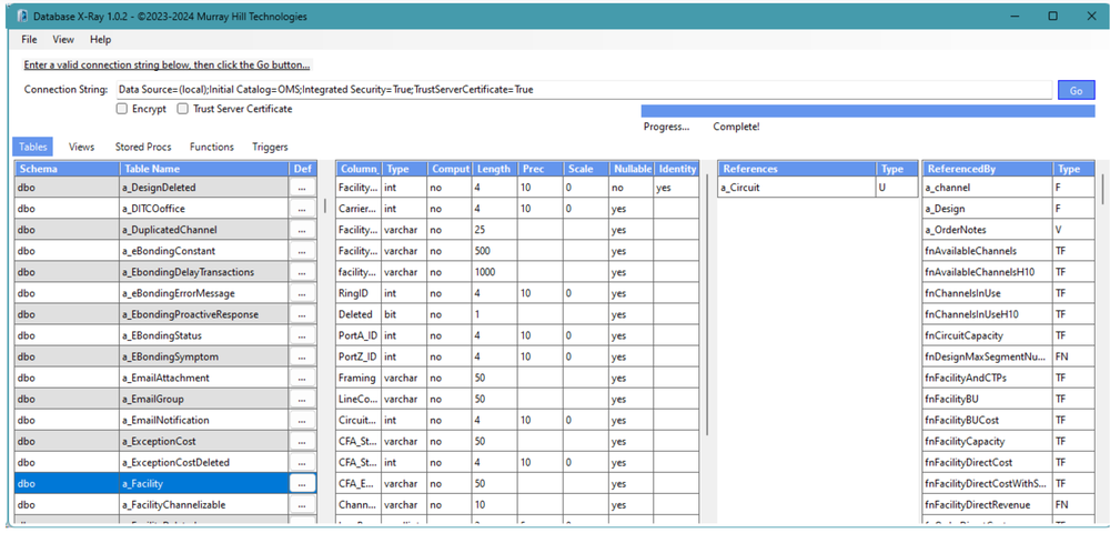 Database X-Ray Screenshot 1