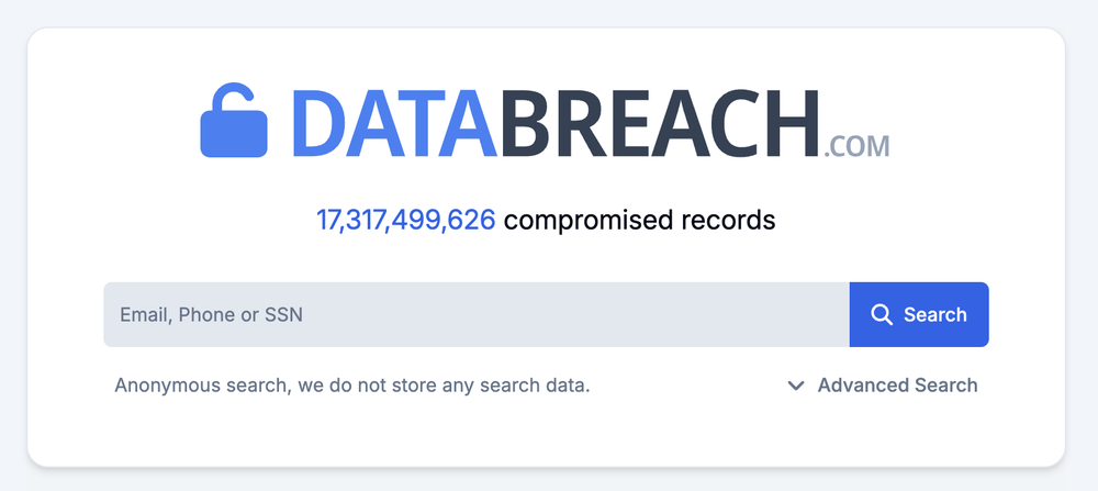 DataBreach.com Screenshot 1