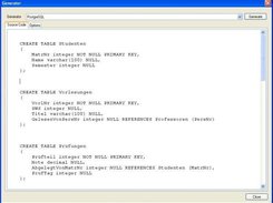 Generate physical relational code for generating the DB.