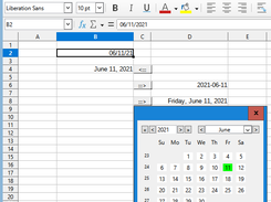 Date Picker Calendar LibreOffice Calc Screenshot 1