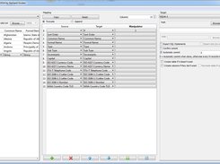Main window configuring the mapping of source to target columns