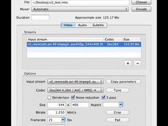 Sample definition of a H264 video output stream