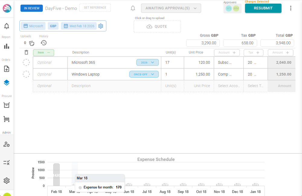 PO or Expense looks the same as an invoice with auto smoothing