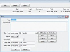 Note list and note dialog