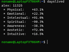 Dayslived console program run using a dayslived.conf configuration