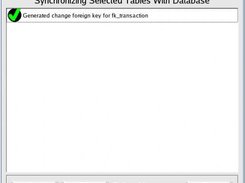 Results window for database synchronization.