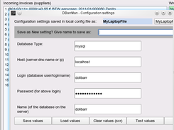 Give and save database settings used by Dolibarr