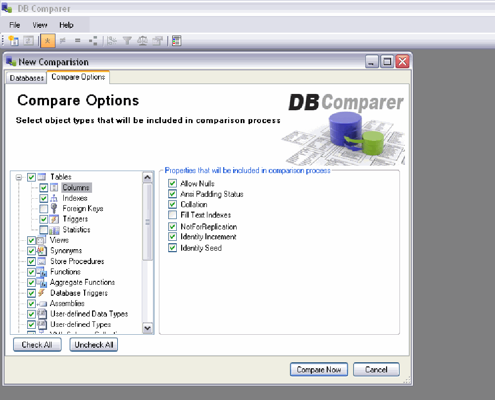 DBComparer Screenshot 1