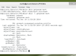 DBIS client tool with user