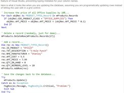 Sample Code for Updating Data and Saving Changes to the Database