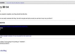 Entry-specific page, displaying comments
