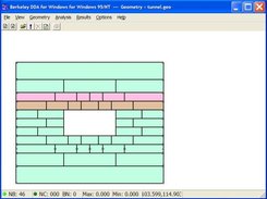 Tunnel geometry showing block materials.