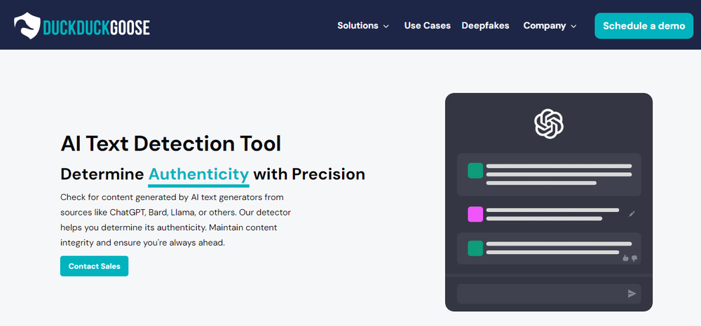 DuckDuckGoose AI Text Detection Screenshot 1