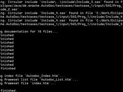 Command line run output