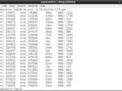 Identifying sections of sibilance in speech and tabulating the information.