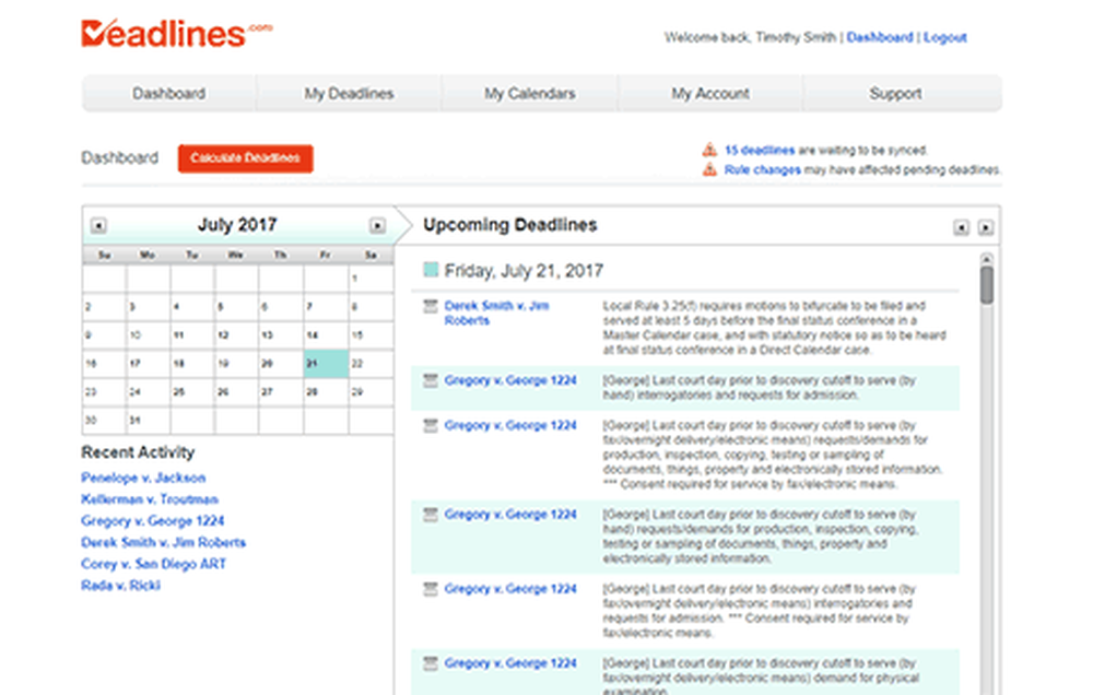 Deadlines.com Screenshot 1