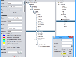 Example of highlighting components of the target application (Person form)