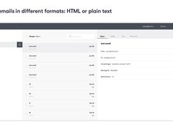 View emails in different formats: HTML or plain text.