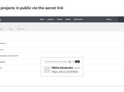 Share projects in public via the secret link.