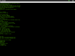 Fluffy console running an .fcis file, a script, does some math, shows help, then changes colors.