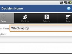 Decision Home: Info Tab