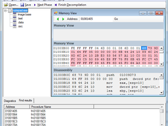 Disassembly of x86 PE executable.