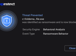 Ransomware prevented by behavioral analysis engine 