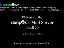 The deepOfix Mail Server Install CD - Boot screen