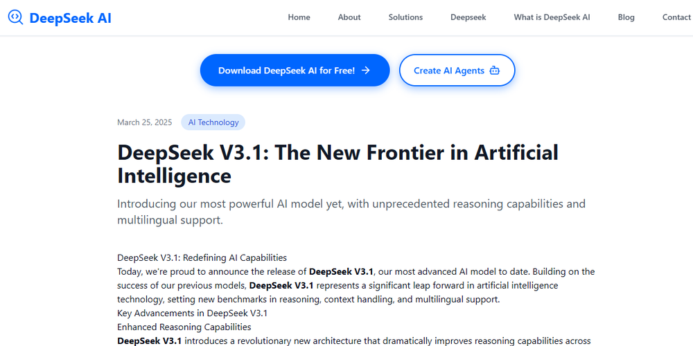 DeepSeek V3.1 Screenshot 1