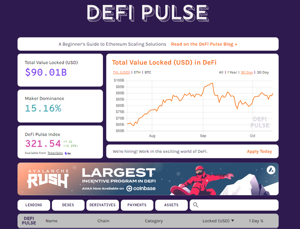 DeFi Pulse Screenshot 1