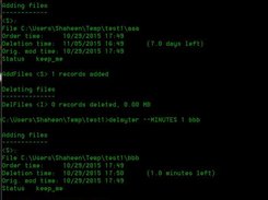 Adding 2 files, aaa and bbb, for deletion, respectively 1 week, and 1 minute in the future