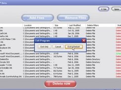 Restart system to permanently delete sheduled files