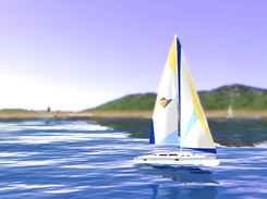 The delta3d sailboat riding the waves.