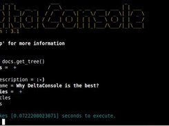 Delta Console after executing a sample command.