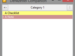 List of Notes / Check Lists in a Category
