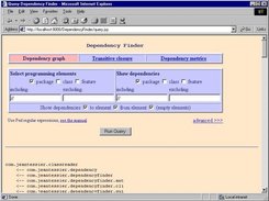 Package-to-package dependency graph in the web application