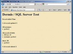 SQL Test using Dermis - Output