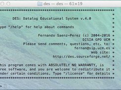 DES running on a Mavericks terminal