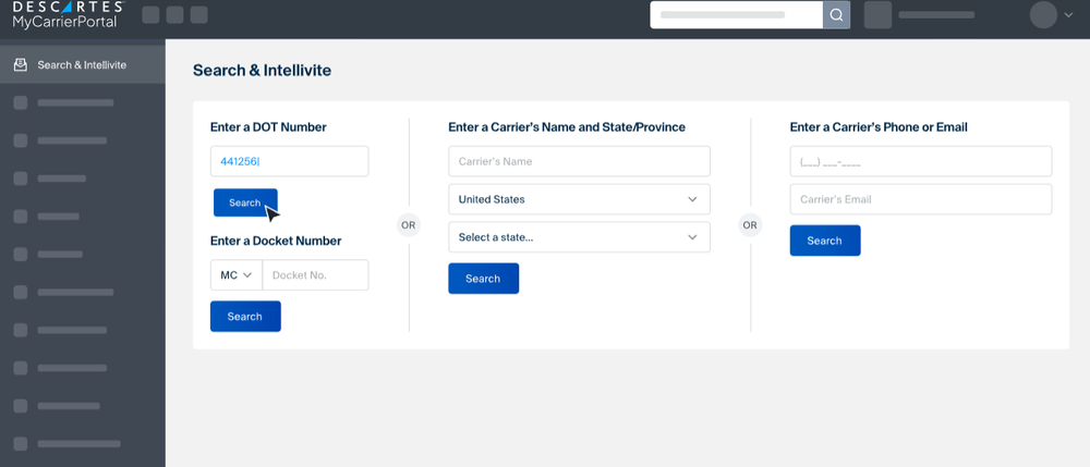 Descartes MyCarrierPortal Screenshot 1