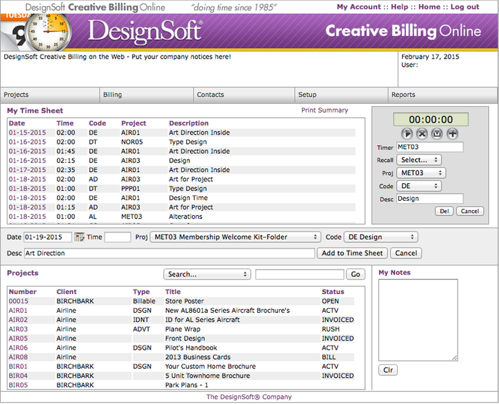 DesignSoft Creative Billing Screenshot 1