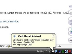 DeskAlarm in tray