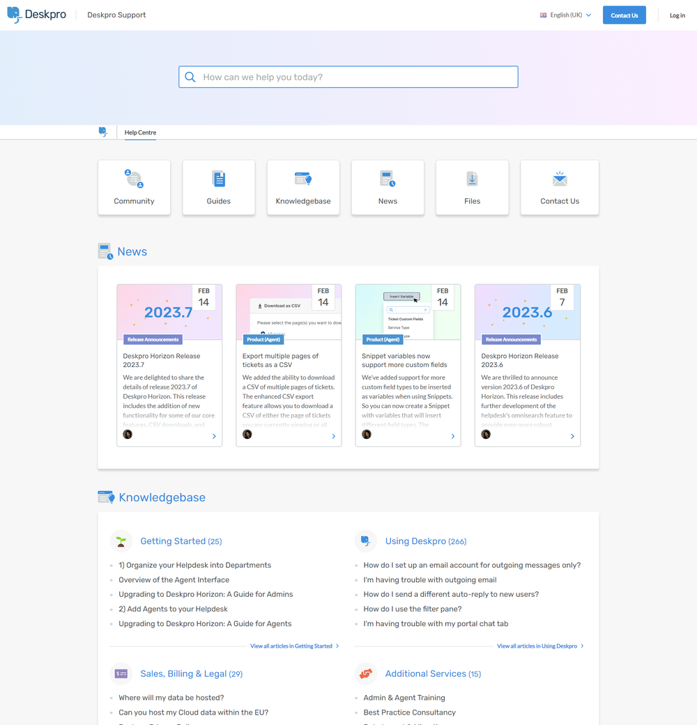 Deskpro Help Center & Knowledge Base
