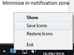 Minimized in tray