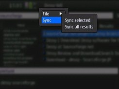 Dessy on the N900, synchronization menu (from titlebar)