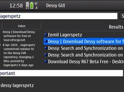 Dessy on the N900, only Internet results found.