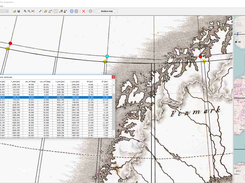 The residuals on control points used for the map projection analysis...